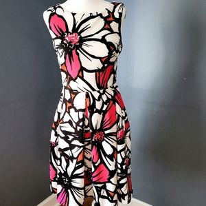 Taylor Sleeveless Floral Dress Size 2 Fuschia NWT